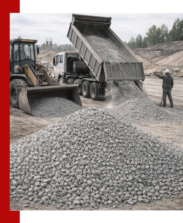 Доставка известнякового щебня фр. 5–20 в Можге