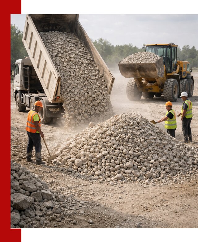 Доставка известнякового щебня фр. 40-70 в Можге
