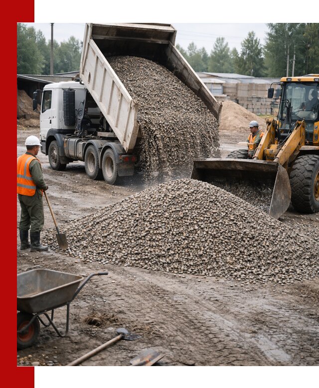 Мытый гравий с доставкой в Можге от карьера до участка