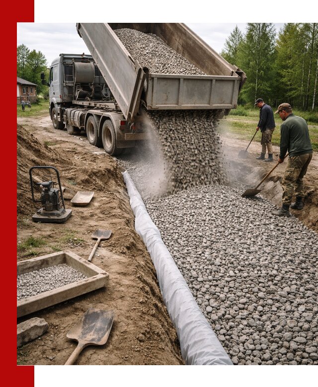 Гравий для дренажа с доставкой в Можге качественный и недорогой