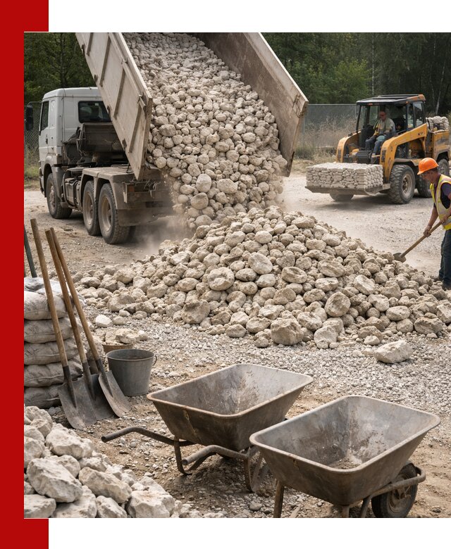 Доставка и продажа бутового известнякового камня в Можге