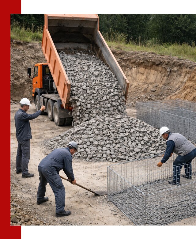 Камень для габионов с доставкой в Можге быстро и надёжно