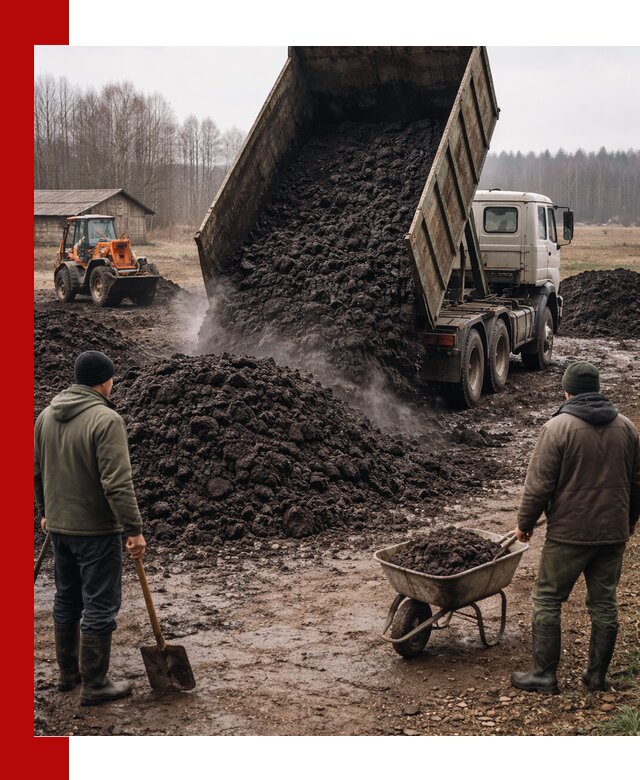 Доставка низинного торфа с разгрузкой и доставкой в Можге