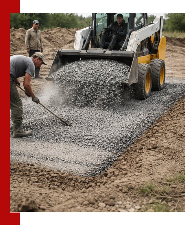 Устройство щебеночной подушки в Можге для дорог и фундаментов